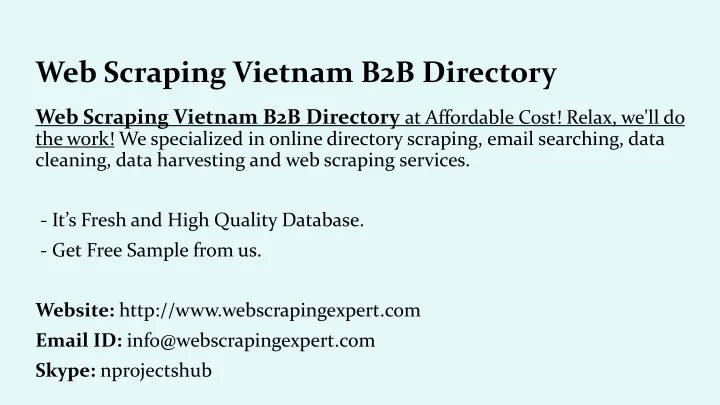 web scraping vietnam b2b directory
