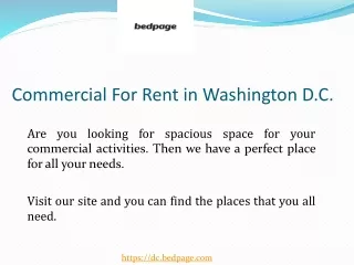 Commercial For Rent in Washington D.C.