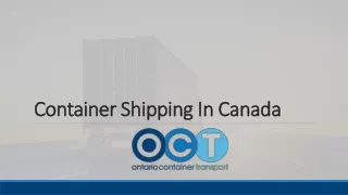 Container Shipping in Canada