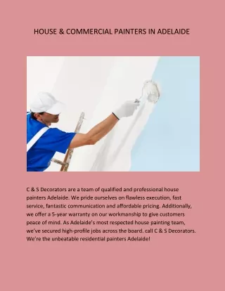 HOUSE & COMMERCIAL PAINTERS IN ADELAIDE
