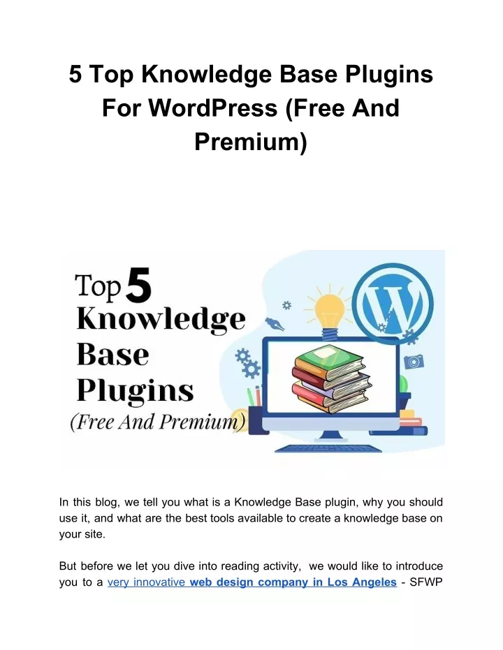 5 top knowledge base plugins for wordpress free