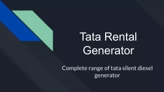 Tata rental generators