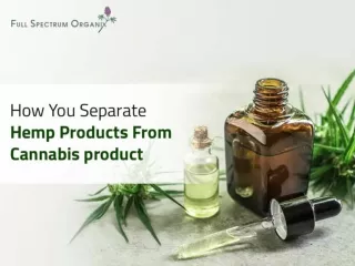How You Separate Hemp Products From Cannabis product?