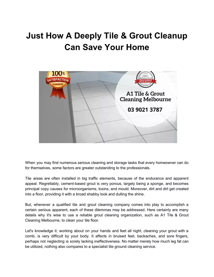 just how a deeply tile grout cleanup can save
