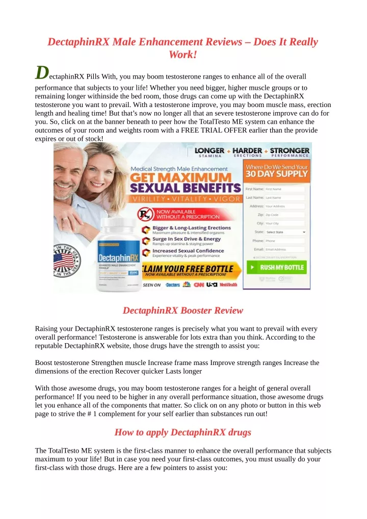 dectaphinrx male enhancement reviews does