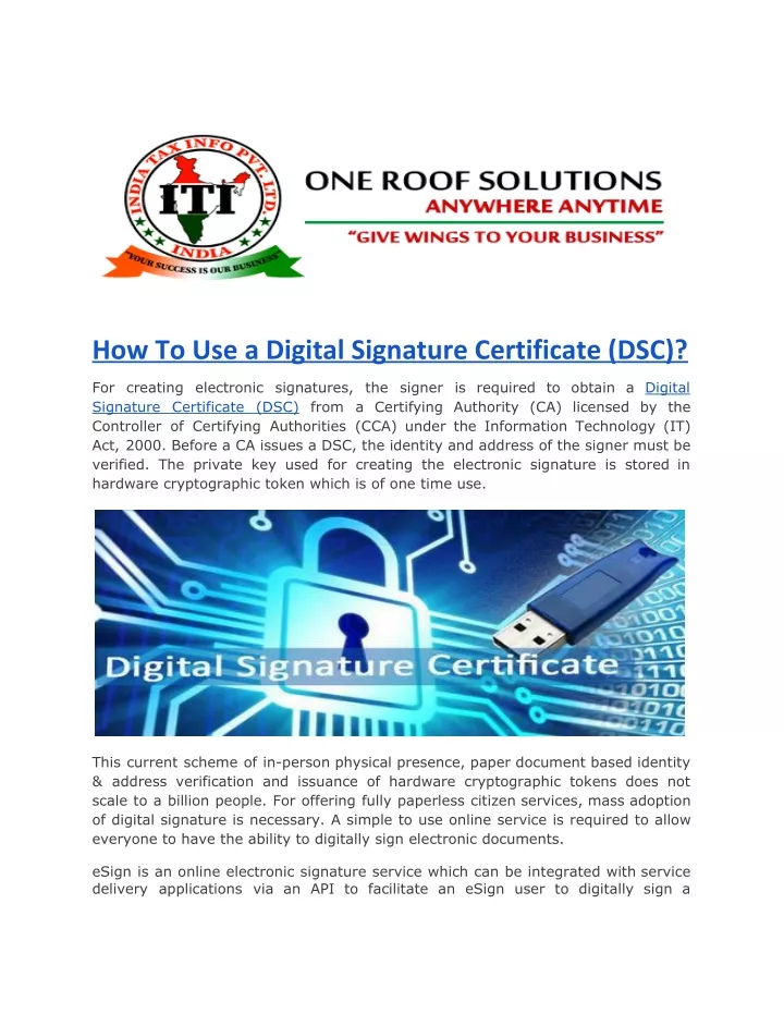 how to use a digital signature certificate dsc