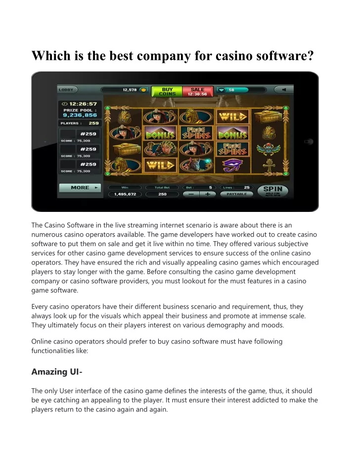 which is the best company for casino software