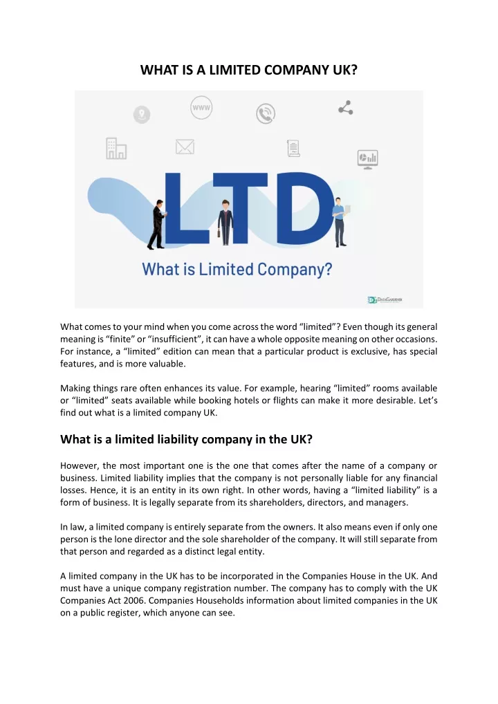 what is a limited company uk