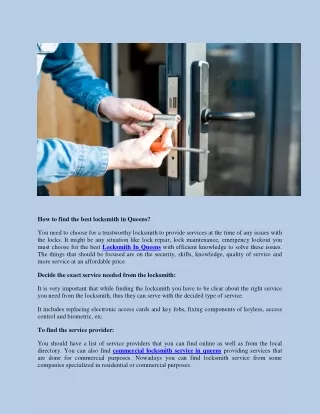 how to find the best locksmith in queens
