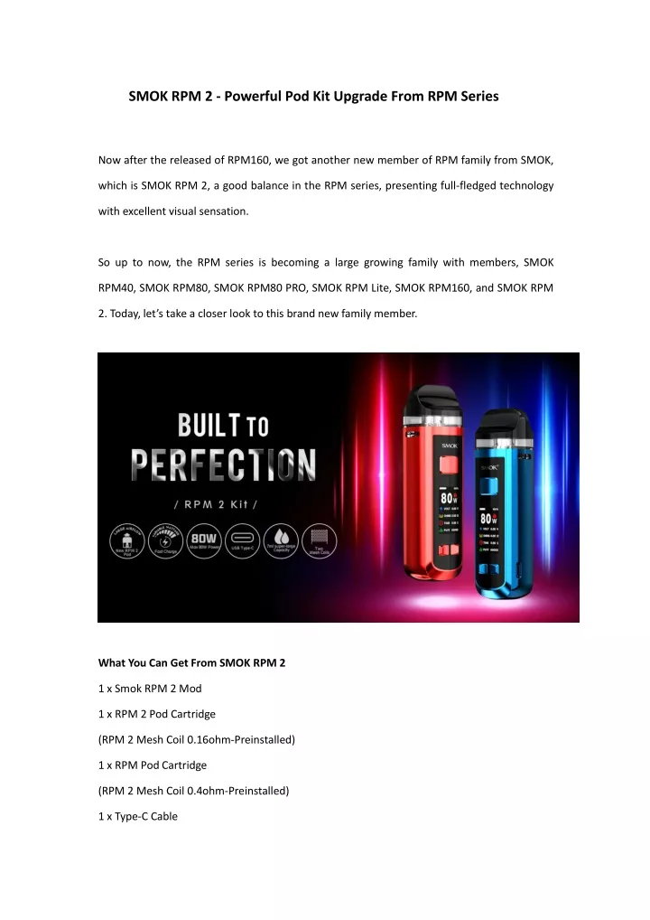 smok rpm 2 powerful pod kit upgrade from