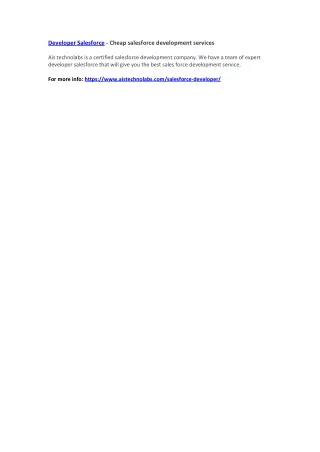 developer salesforce cheap salesforce development