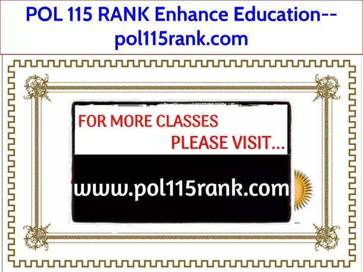 pol 115 rank enhance education pol115rank com