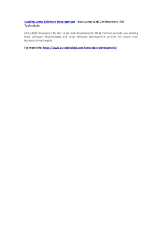 leading lamp software development best lamp