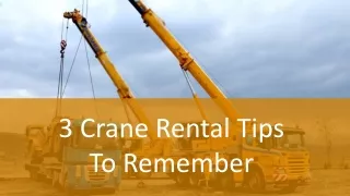 3 Crane Rental Tips To Remember