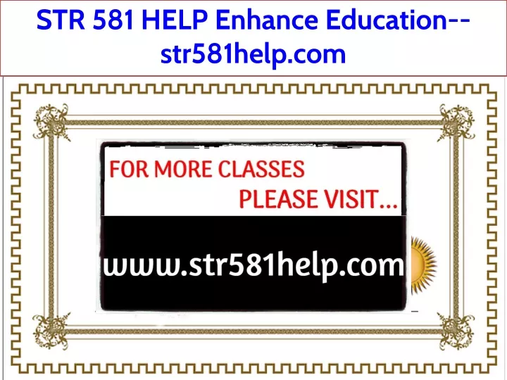 str 581 help enhance education str581help com