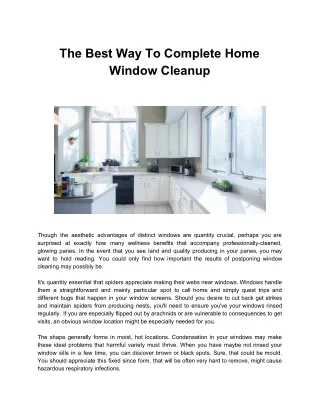 the best way to complete home window cleanup