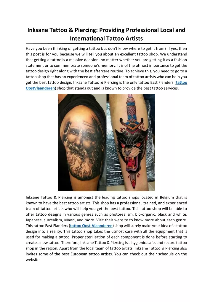 inksane tattoo piercing providing professional