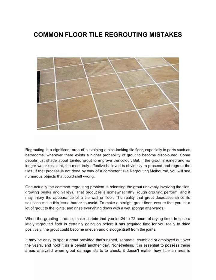 common floor tile regrouting mistakes