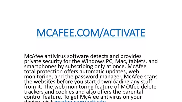 mcafee com activate