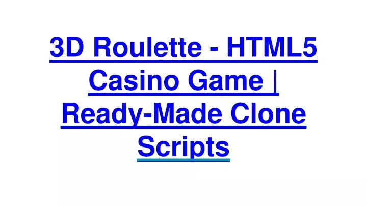 3d roulette html5 casino game ready made clone