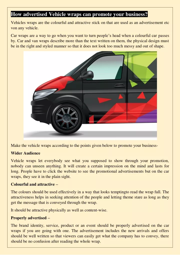 how advertised vehicle wraps can promote your