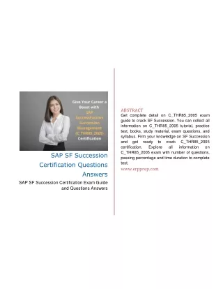 abstract get complete detail on c thr85 2005 exam