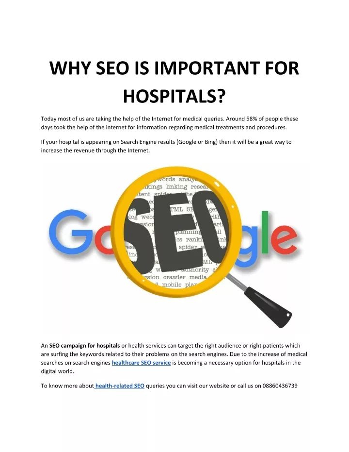 why seo is important for hospitals