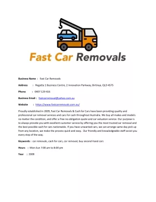 Fast Car Removals