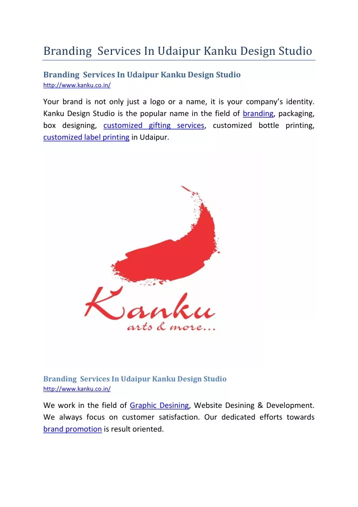 branding services in udaipur kanku design studio