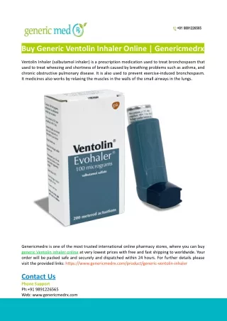 Buy Generic Ventolin Inhaler Online-Genericmedrx