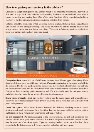 how to organize your crockery in the cabinets