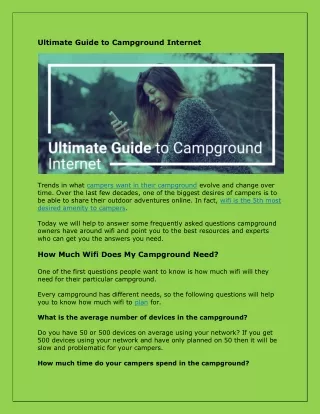 Ultimate Guide to Campground Internet