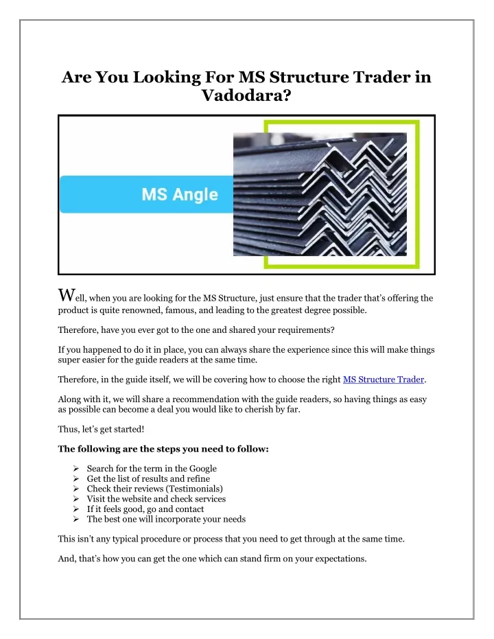 are you looking for ms structure trader