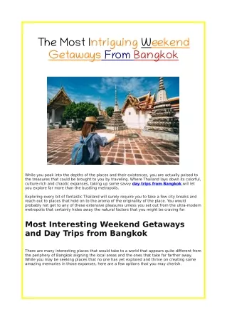 The Most Intriguing Weekend Getaways From Bangkok