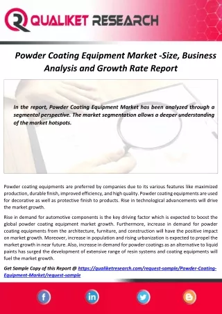 Rapid Increase in End-use Adoption to Powder Coating Equipment Market  Revenue Growth