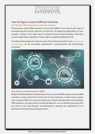 how six sigma is used in different industries