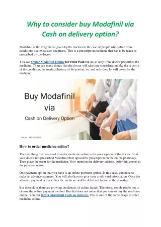 why to consider buy modafinil via cash