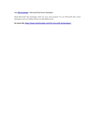 hire sql developer microsoft sql server developer
