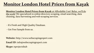 monitor london hotel prices from kayak