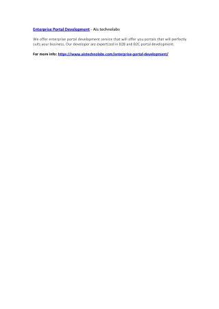 enterprise portal development ais technolabs