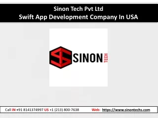 Swift App Development Company in USA - Sinon Tech Pvt Ltd