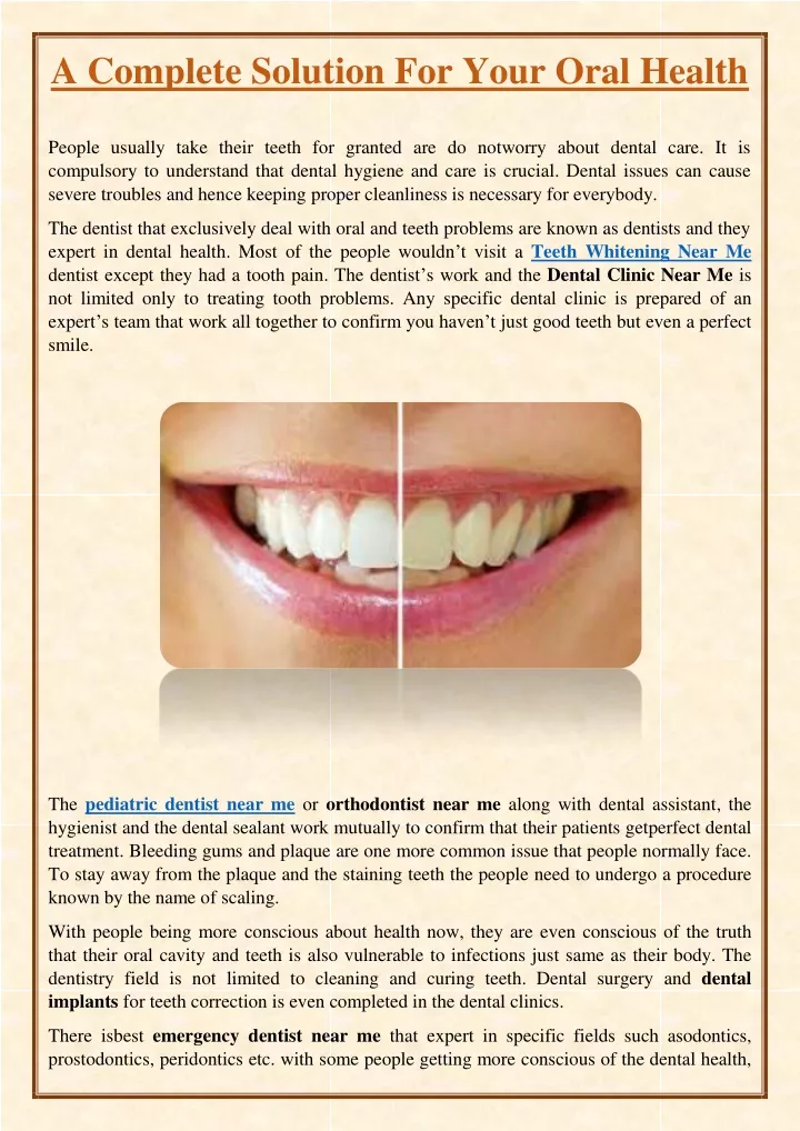 a complete solution for your oral health