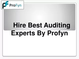 Hire CA for Auditing Online by Profyn
