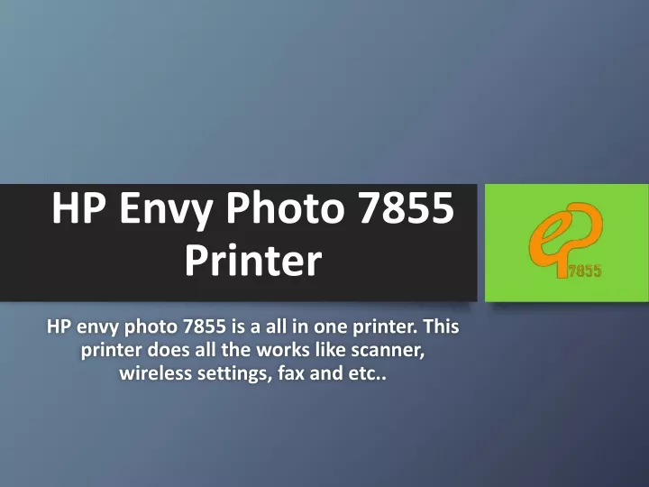 hp envy photo 7855 printer