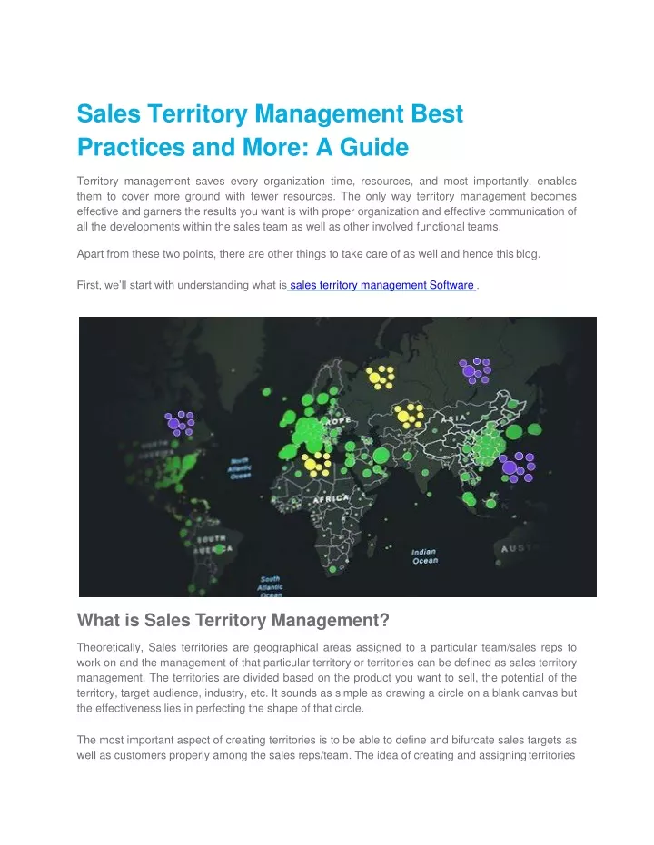 sales territory management best practices and more a guide