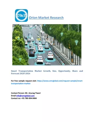 Smart Transportation Market Growth, Size, Opportunity, Share, Forecast 2020-2026