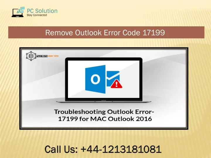 remove outlook error code 17199