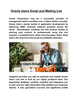 Oracle Users Email and Mailing List