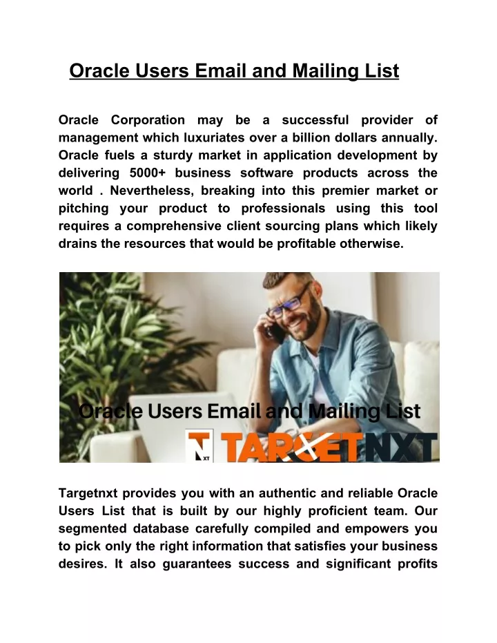 oracle users email and mailing list oracle