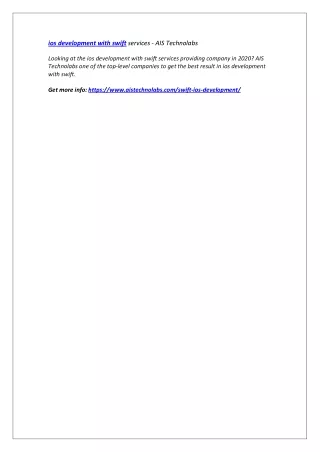 ios development with swift services ais technolabs
